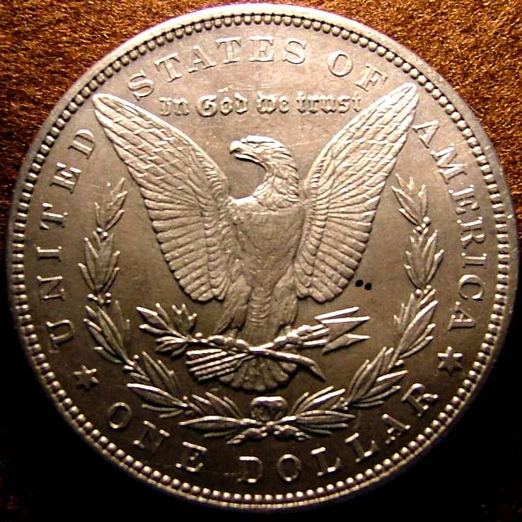 The Morgan Dollar Eagle stands